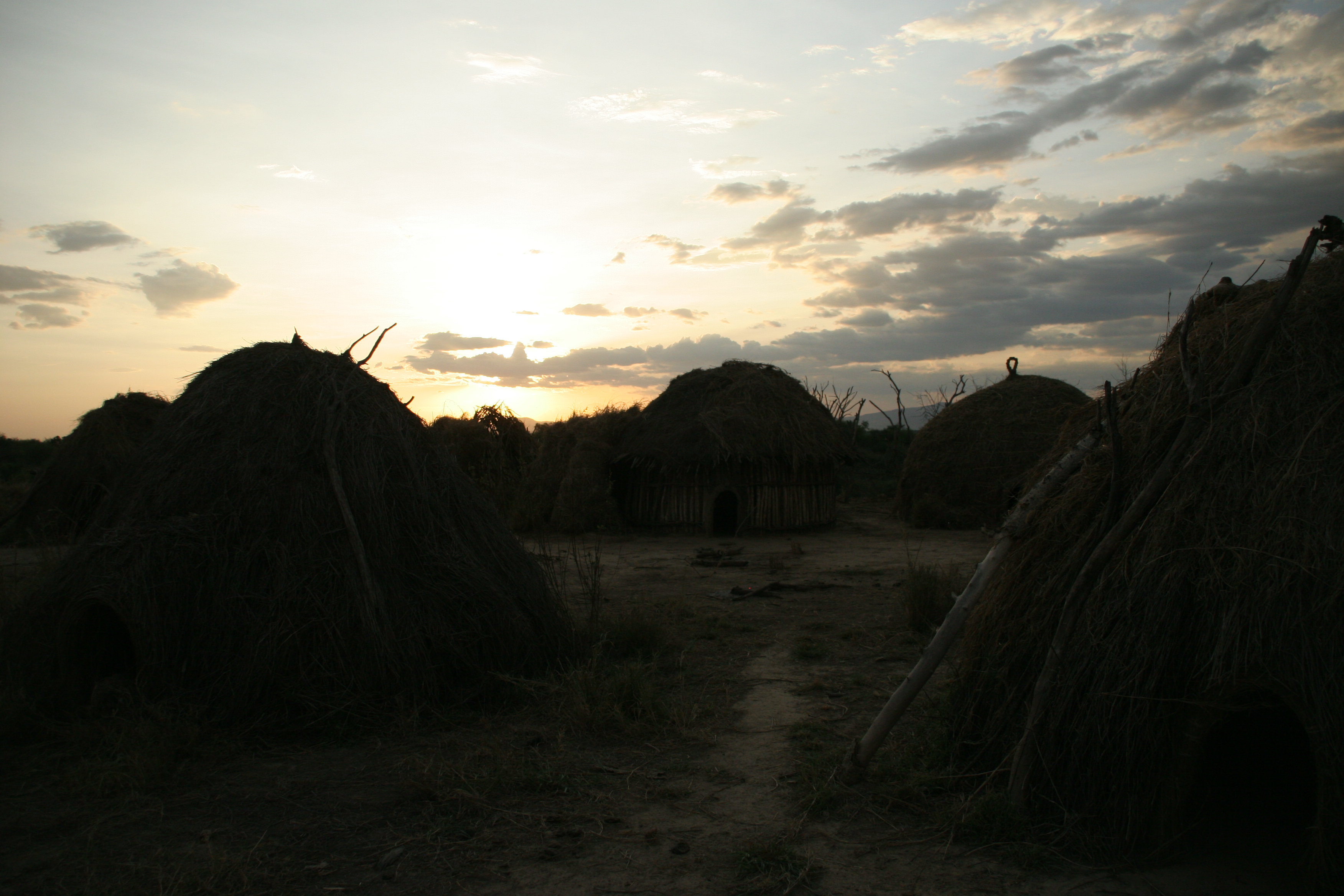 The empty village when everyone is cultivating the fields