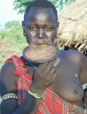 A woman wearing her lip-plate