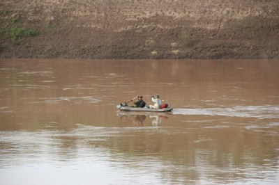 Tourist boats on the Omo